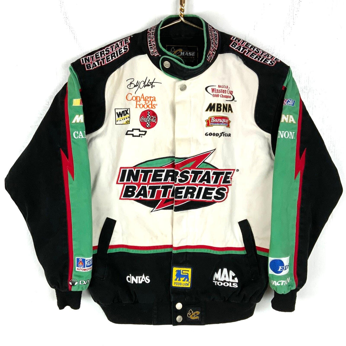 Vintage Nascar Racing Bomber Jacket Medium Snap Button Bobby Labonte Chase Graphic Tee – Aesthetic Look · Must-Have Style