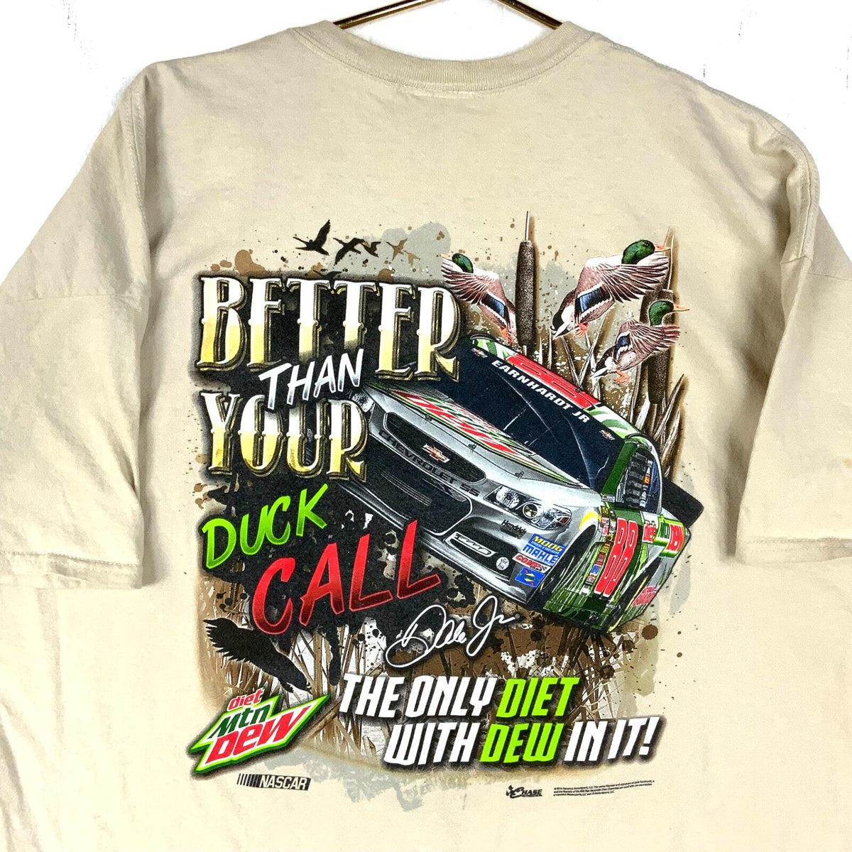 Nascar Racing Chase Tshirt 2XL Beige Dale Call Double Sided Dale Earnhardt Jr Graphic Tee – Aesthetic Look · Top Pick For Any Outfit