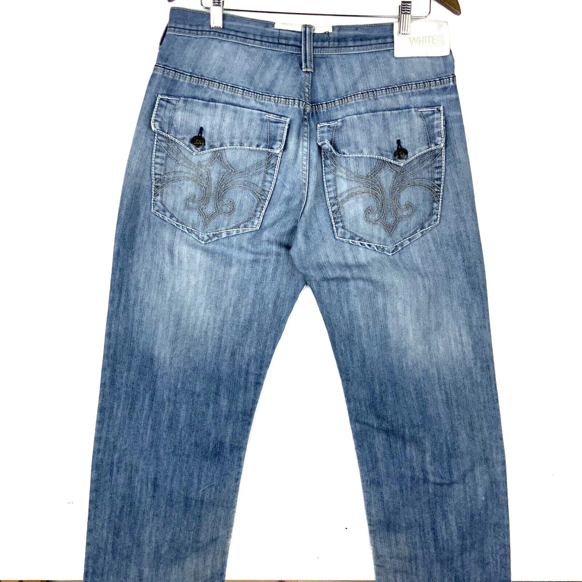 Y2K White Tag Denim Jean Size 34x34 Blue Light Wash Distressed Streetwear Graphic Tee – Cozy Vibes · Trending Graphic Apparel