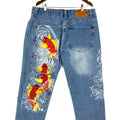 Y2K Muka Denim Jean Size 40x32 Blue Baggy Koi Fish Embroidered Streetwear Tote Bag – Everyday Comfort · Perfect For Daily Wear