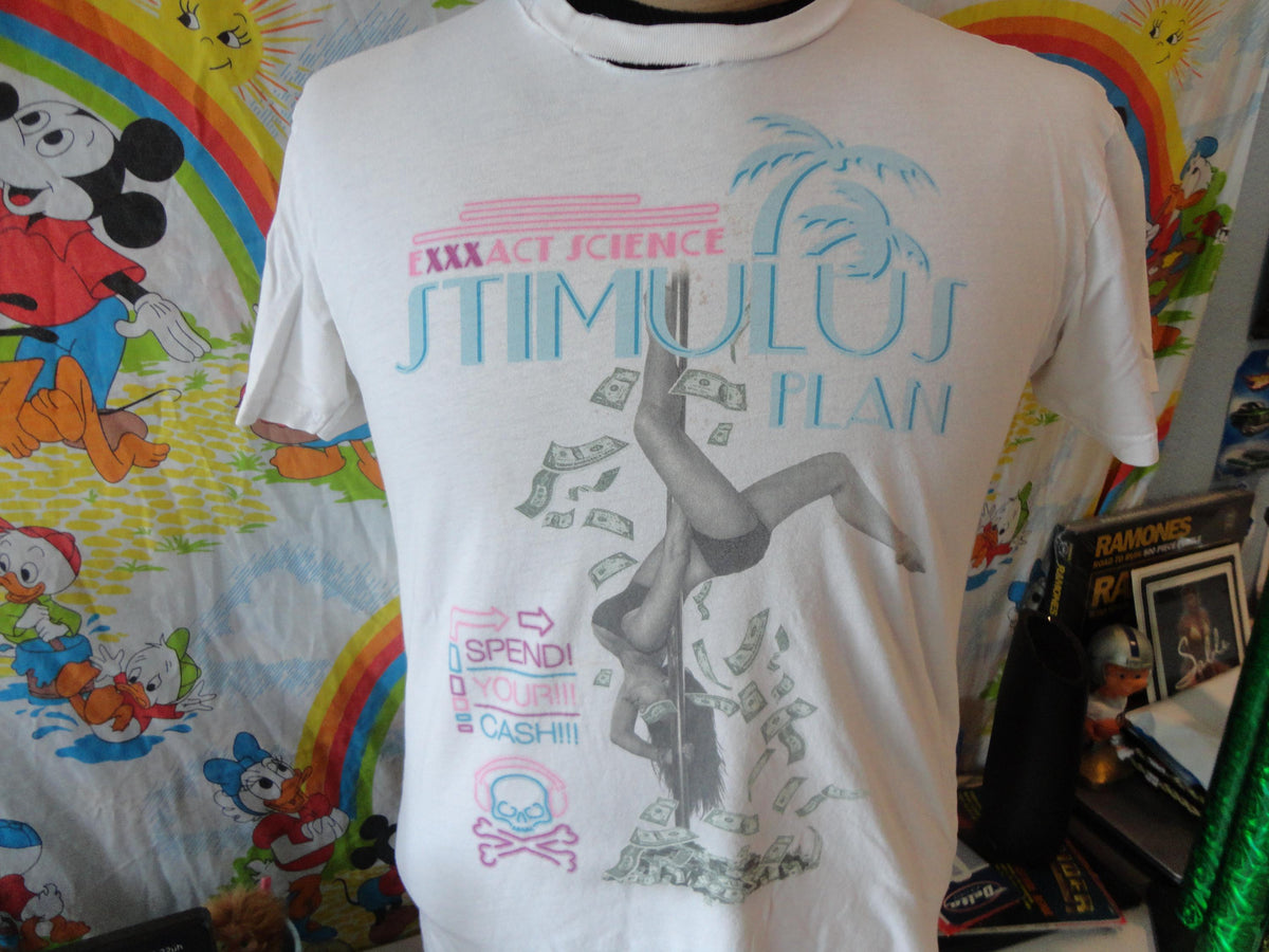Stimulus Plan Funny Stripper Strip Club T Shirt Size M Graphic Tee – Cozy Vibes · Must-Have Style
