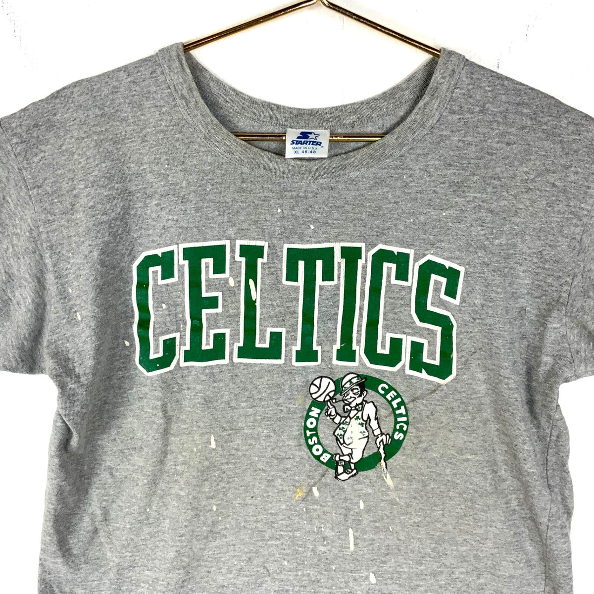 Vintage Boston Celtics Starter TShirt XL Gray Single Stitch Distressed Nba 90s Graphic Tee – Soft Feel · High-Quality Print