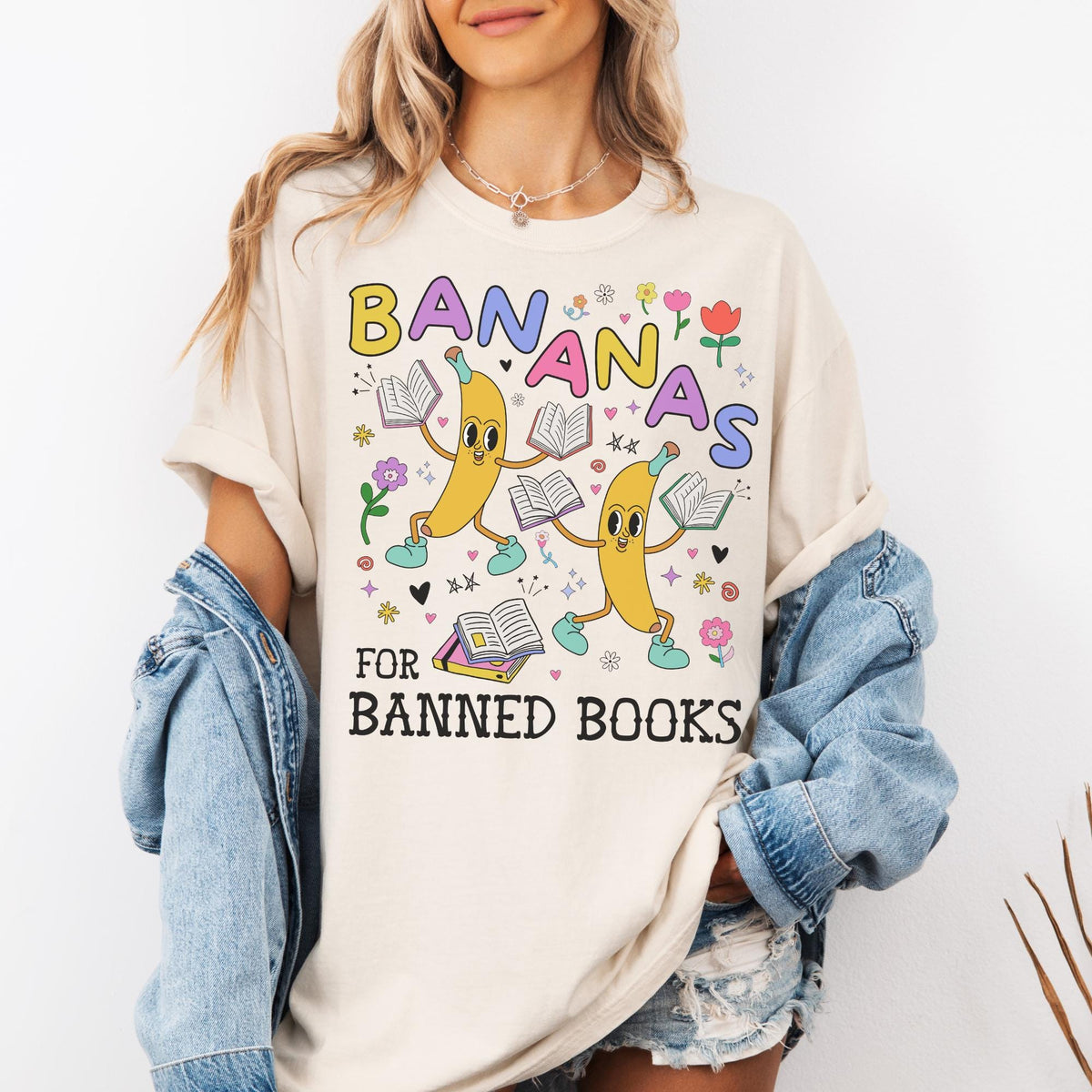 Read Banned Books Tee Shirt with Funny Saying Bananas for Banned Books Fruit Lover TShirt for Librarian Cute Literature Professor Tee Graphic Tee – Fan Favorite · Trending Graphic Apparel