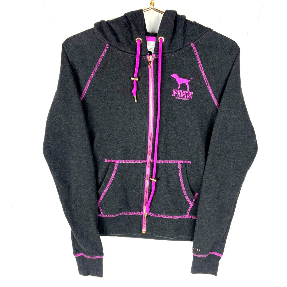 Victoria39s Secret Pink Women39s Sweatshirt Hoodie XS Gray Full Zip Hoodie – Aesthetic Look · Great Gift For Fans