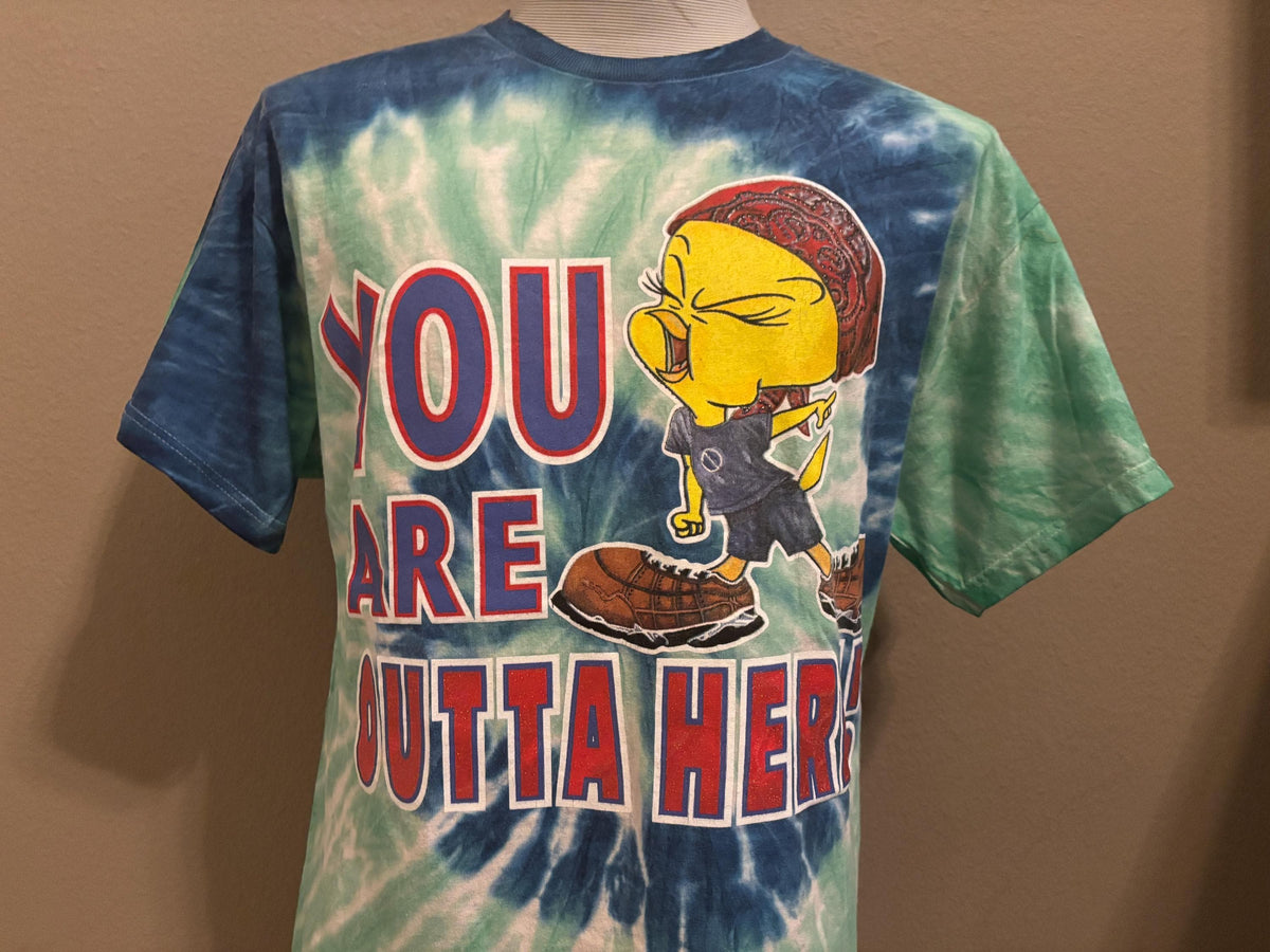 Vintage 90s You Are Outta Here Tweety Bird Looney Tunes Tye Dye Tshirt L Graphic Tee – Feel-Good Design · Perfect For Daily Wear