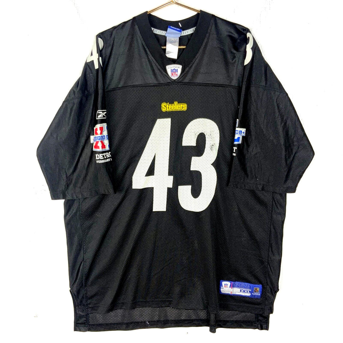 Pittsburgh Steelers Superbowl Jersey 2XL Reebok Troy Polamalu Black Nfl Jersey – Bold Style · Great Gift For Fans