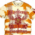 Y2K Ruthless Conspiracy TShirt XL Beige Double Sided Striped Glitter Raw Blue Graphic Tee – Easygoing Wear · High-Quality Print