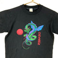 Vintage 1980s Dragon TShirt Medium Black Made Usa Single Stitch 1983 Red Moon Graphic Tee – Warm & Stylish · Perfect For Daily Wear