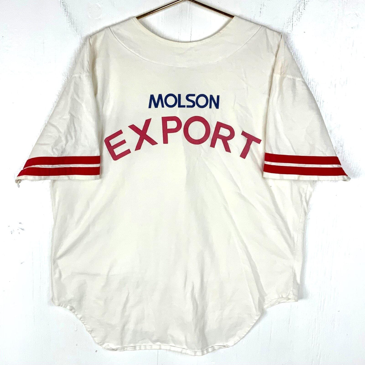 Vintage Molson Export TShirt Large White Made In Canada BaseballStyle 1980s Graphic Tee – Aesthetic Look · Great Gift For Fans