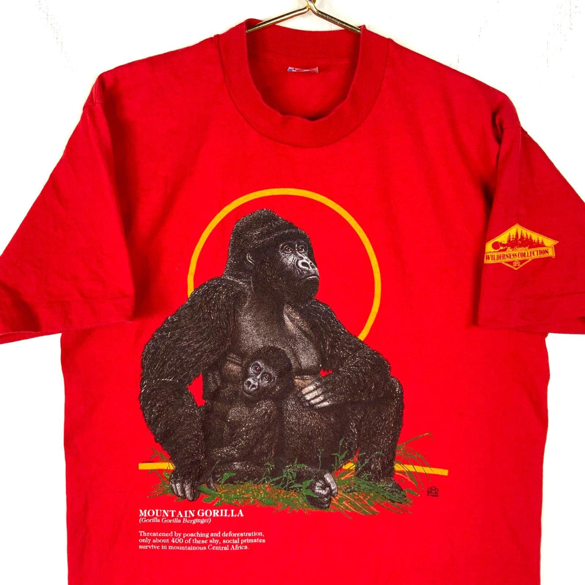 Vintage Mountain Gorilla TShirt Large Red Made Usa Single Stitch 1989 Wildlife Graphic Tee – Soft Feel · Great Gift For Fans