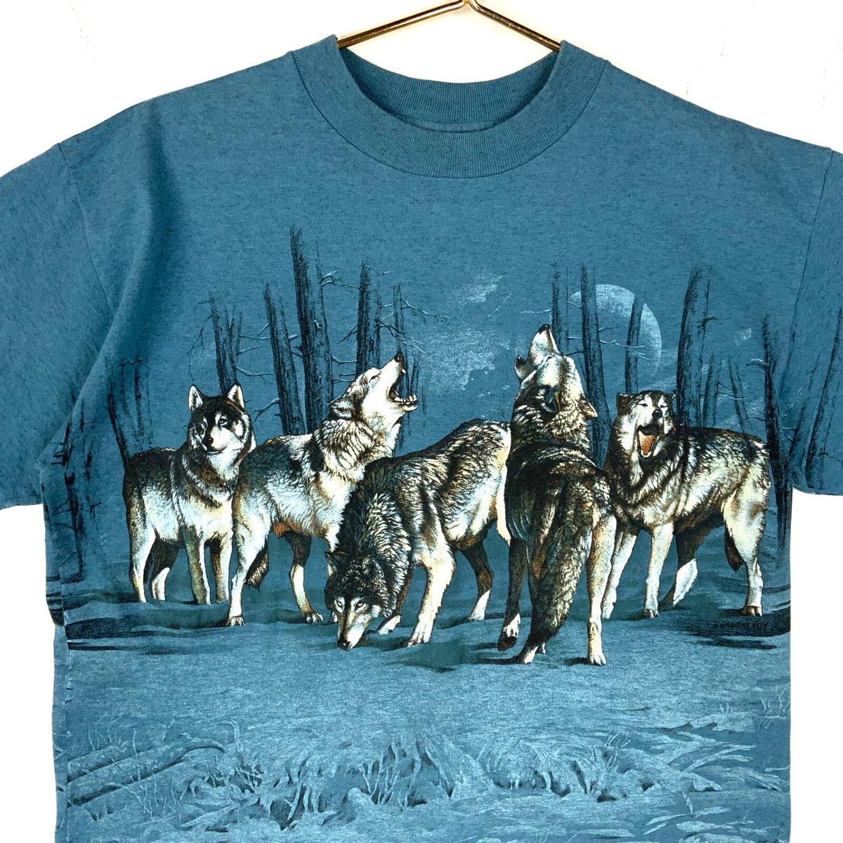 Vintage Wolf Pack TShirt Large Single Stitch All Over Print 1994 Wildlife 90s Graphic Tee – Bold Style · High-Quality Print