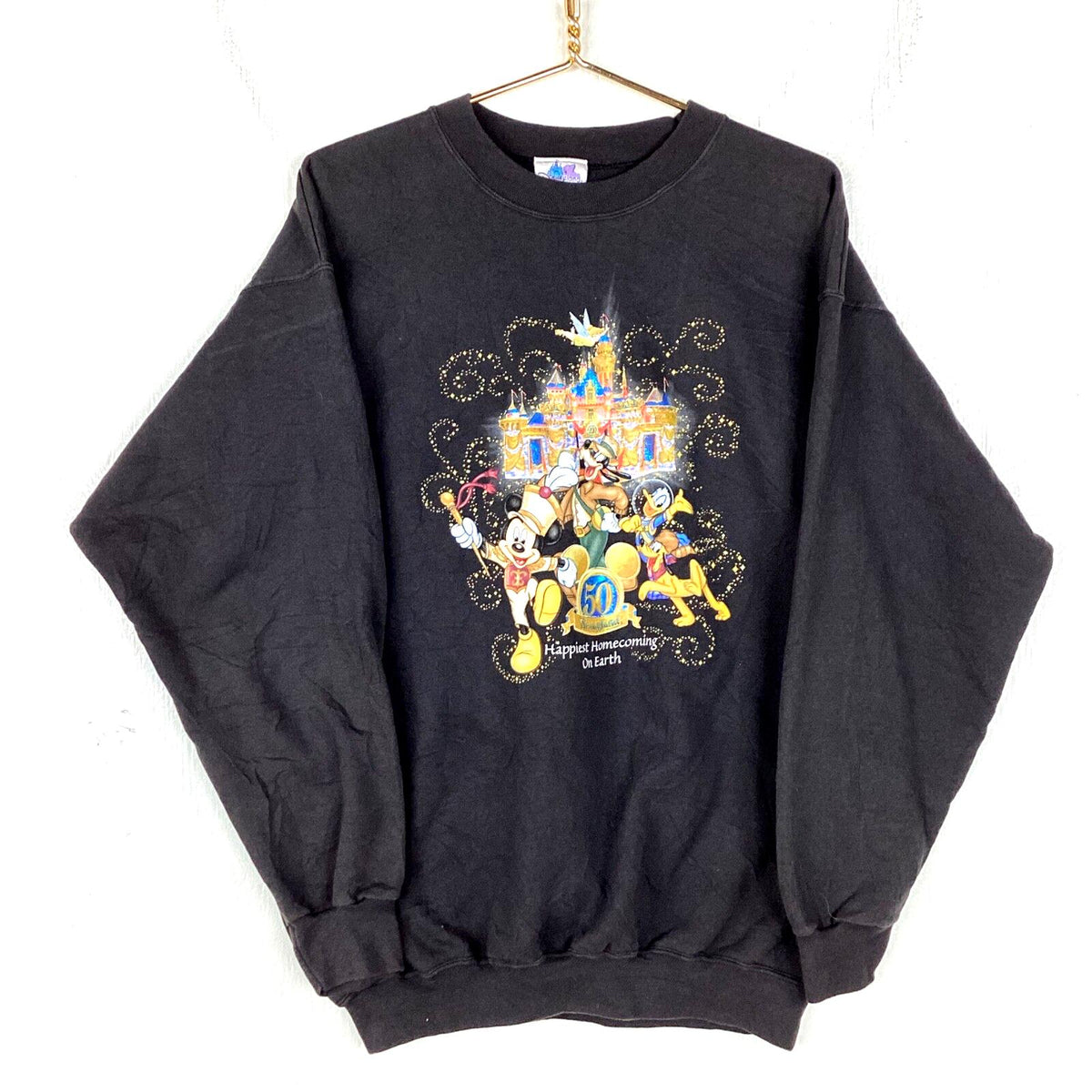 Vintage Disney Land Sweatshirt Crewneck Size Large Black 50th Anniversary Sweatshirt – Premium Graphic · Trending Graphic Apparel