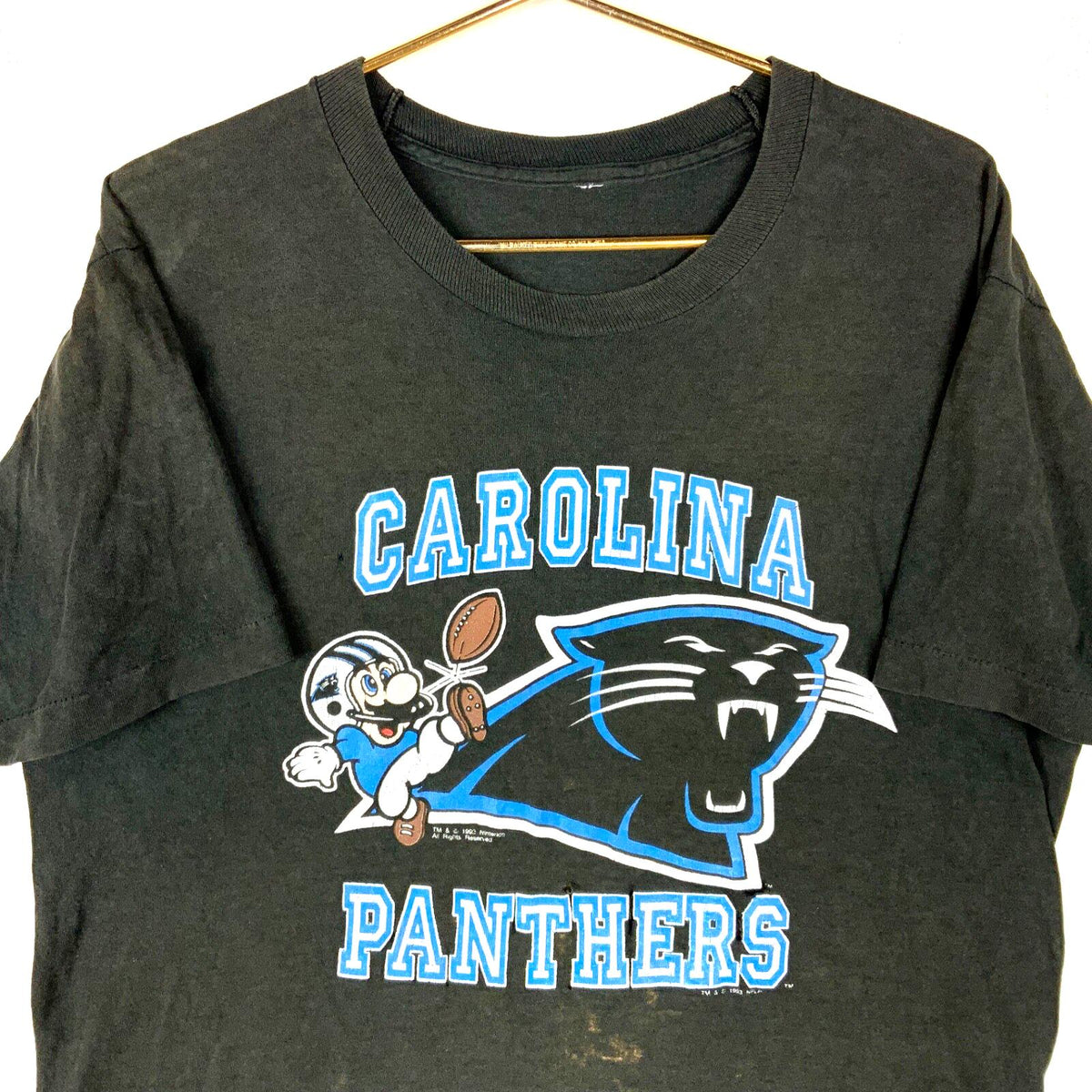 Vintage Carolina Panthers Tshirt XL Distressed Nfl Super Mario Nintendo 90s Graphic Tee – Feel-Good Design · Top Pick For Any Outfit