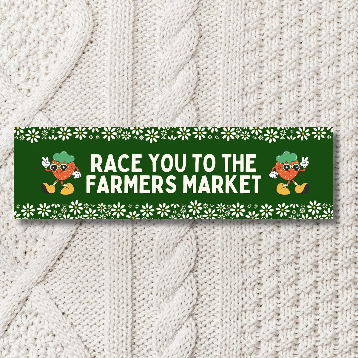 Race You to The Farmers Market Funny Saying Bumper Sticker for Friend or Sister Who Loves The Farmers Market Cute Strawberry Lover Gift Graphic Tee – Soft Feel · High-Quality Print