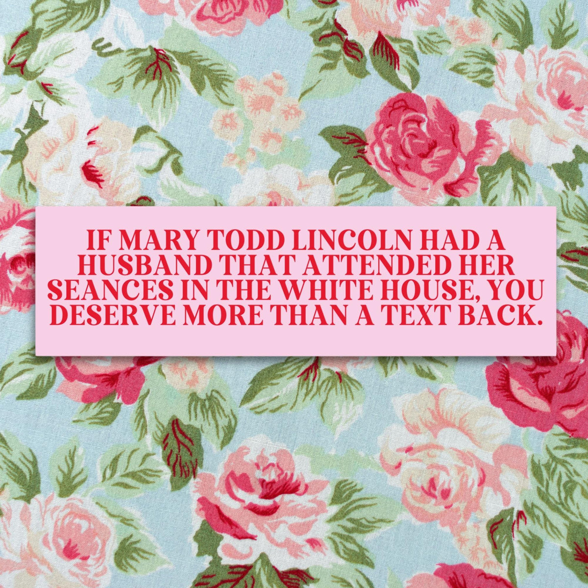 Funny American History Bumper Sticker for Historian or History Buff Who Loves Mary Todd Lincoln and Abraham Lincoln Funny Saying Gift Graphic Tee – Soft Feel · High-Quality Print