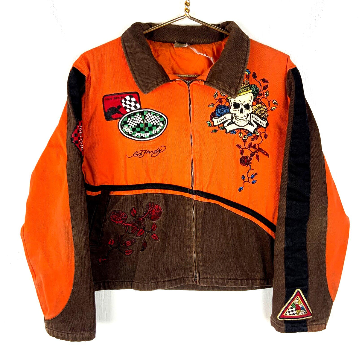 Vintage Ed Hardy Women39s Jacket Medium Orange Full Zip Cropped Fit Y2k Graphic Tee – Feel-Good Design · Top Pick For Any Outfit