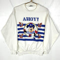 Vintage Mickey Mouse Disney Sweatshirt Crewneck XL White Cartoon Sailor Ahoy 90s Sweatshirt – Cozy Vibes · Trending Graphic Apparel