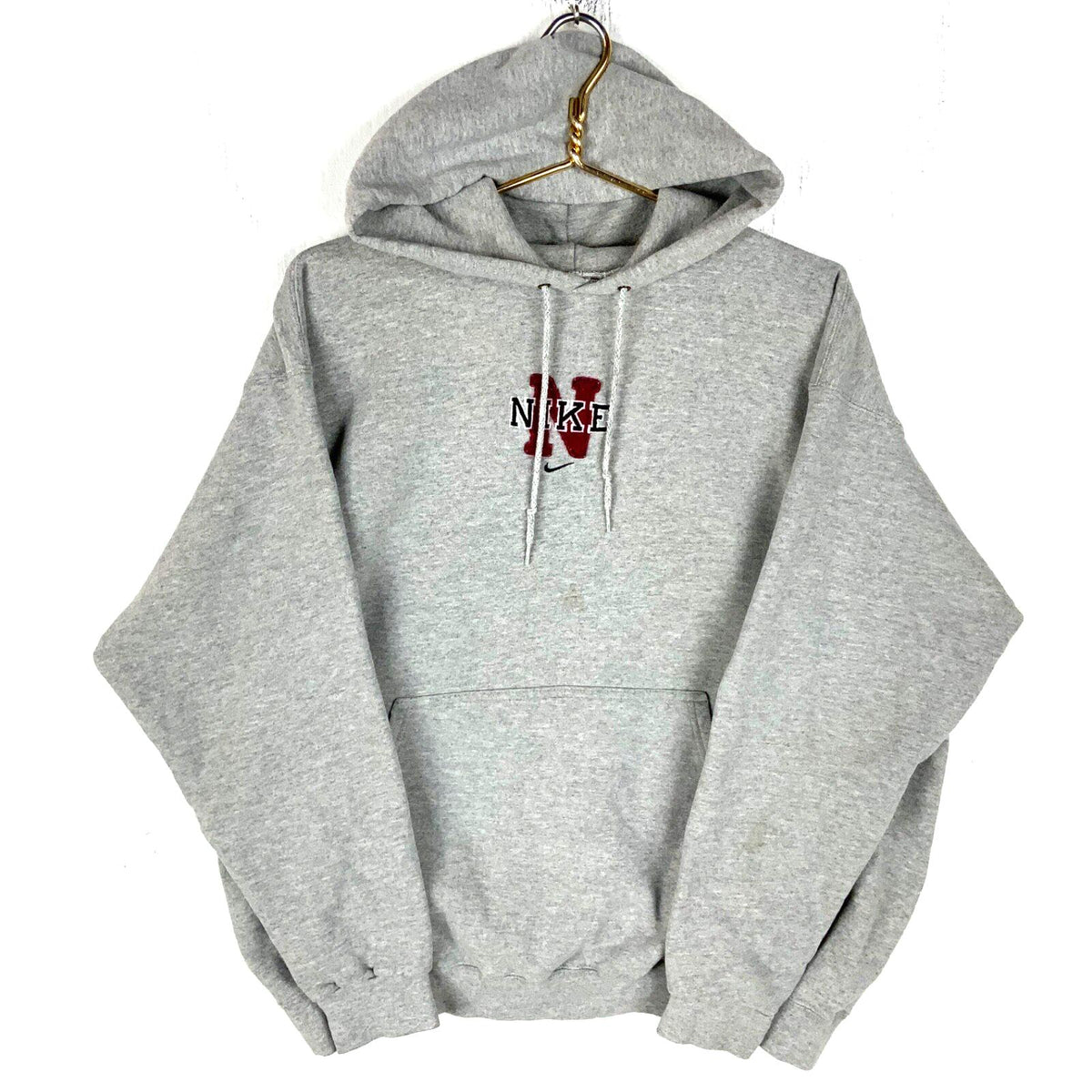 Vintage Nike Sweatshirt Hoodie Large Gray Made In Usa Center Swoosh 90s Hoodie – Aesthetic Look · Trending Graphic Apparel