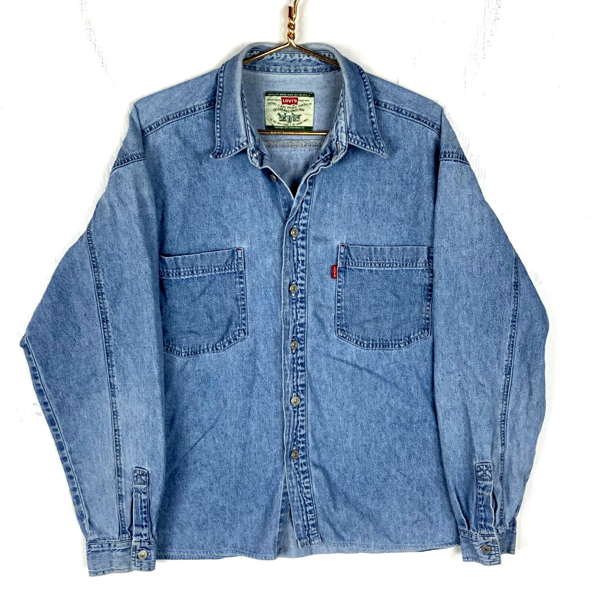 Vintage Levis Denim Long Sleeve Shirt Large Blue Button Up Graphic Tee – Soft Feel · Top Pick For Any Outfit