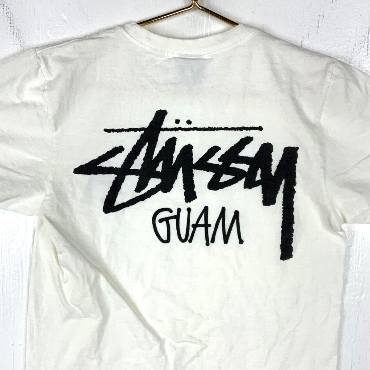 Stussy TShirt Size Small White Double Sided Big Logo Stussy Guam Y2K Graphic Tee – Cozy Vibes · High-Quality Print