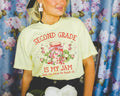 Second Grade Teacher Tee Shirt with Strawberries Second Grade is My Jam Matching Back to School Meet the Teacher TShirt 2nd Grade Crew Graphic Tee – Warm & Stylish · Perfect For Daily Wear