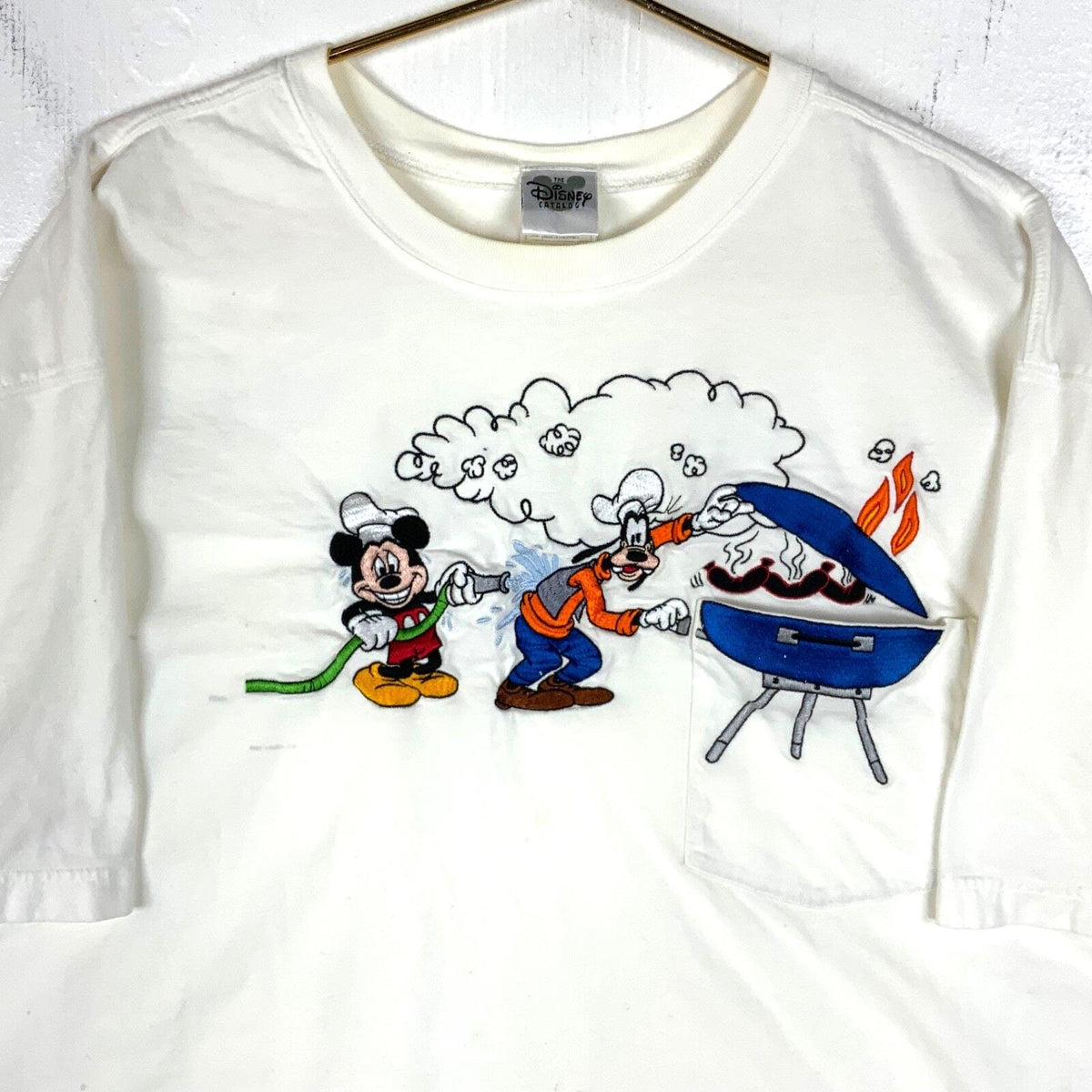 Vintage Mickey Mouse Goofy Disney TShirt XL White Embroidered Cartoon Grill Graphic Tee – Premium Graphic · Must-Have Style