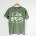 Cute Teacher Tee Shirt with Funny Saying for Elementary School Teacher or Teaching Aide I Love Learning With You Colorful 90s Aesthetic Graphic Tee – Premium Graphic · Perfect For Daily Wear