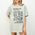 Funny Knitting Lover Tee Shirt for Friend Who Loves to Knit While Watching TV Funny Saying Yarn Lover Gift Vintage Aesthetic Birthday Gift Graphic Tee – Cozy Vibes · High-Quality Print
