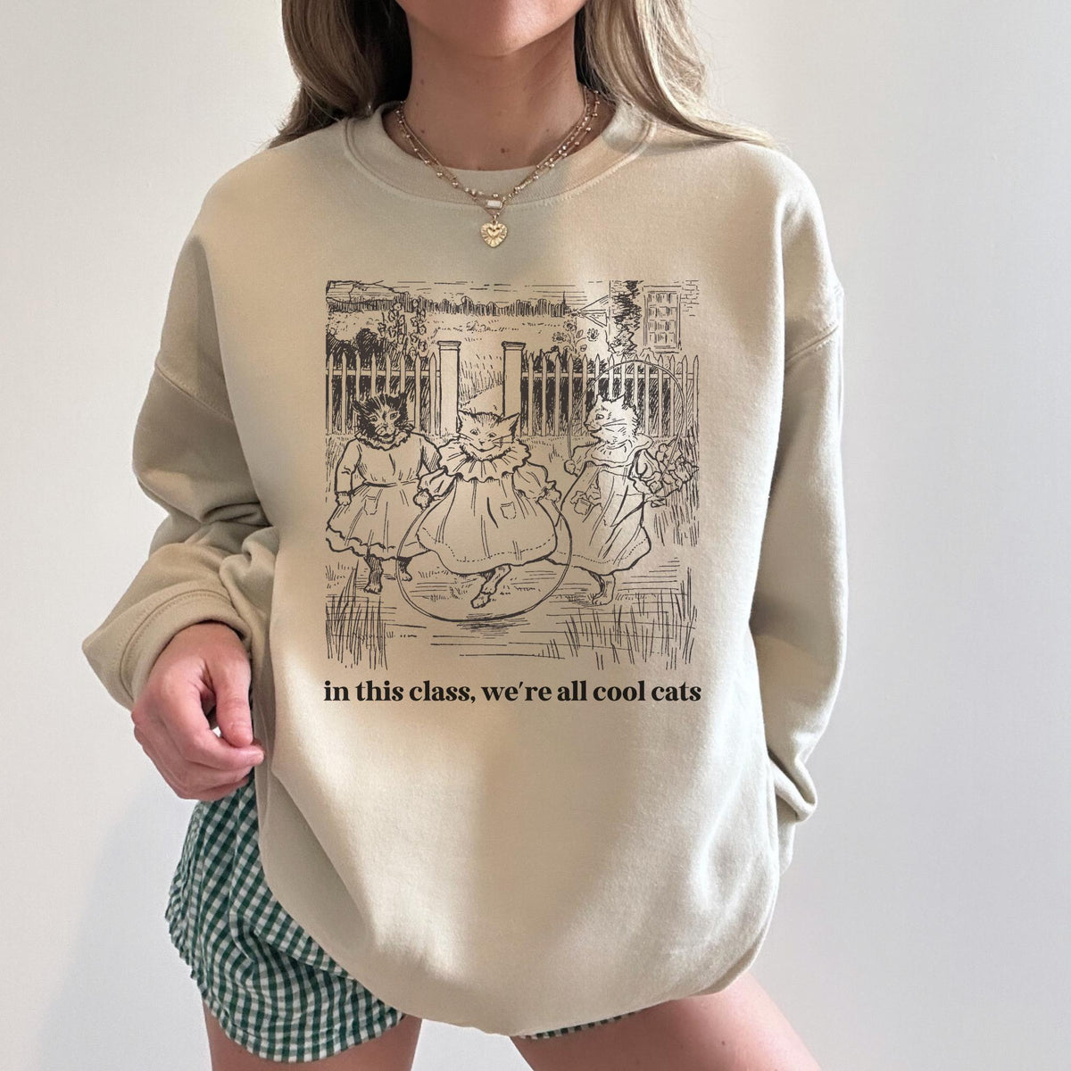 Cat Lover Teacher Sweatshirt High School Teacher Who Loves Kittens Funny Saying Animal Lover Fourth Grade Teacher Silly Dreamcore Shirt Sweatshirt – Cozy Vibes · Perfect For Daily Wear
