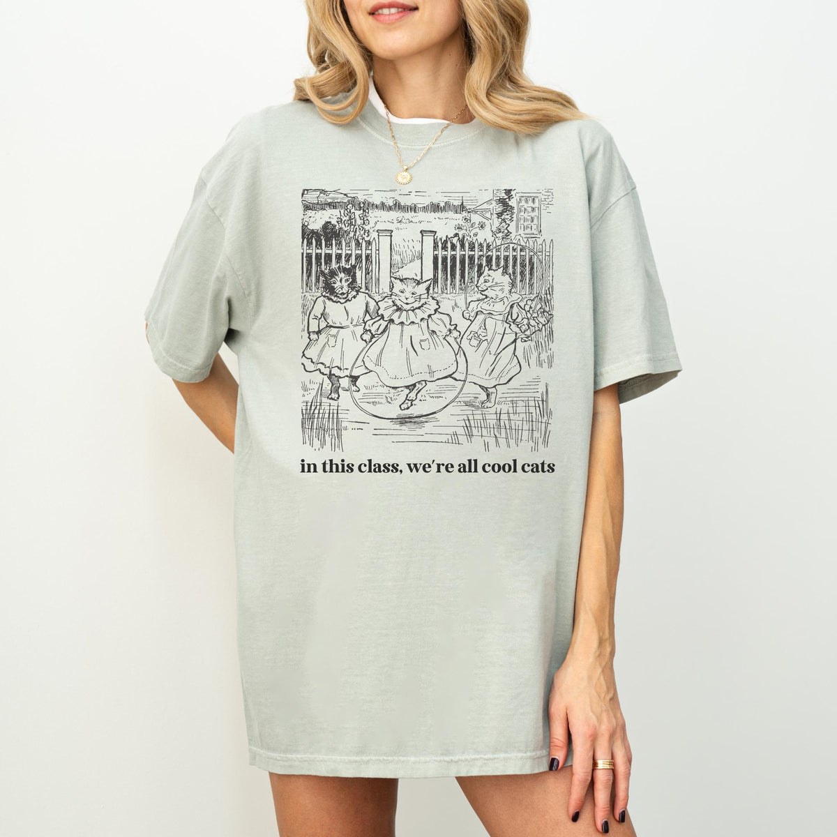 Cat Lover Teacher Tee Shirt High School Teacher Who Loves Kittens Funny Saying Animal Lover Fourth Grade Teacher Silly Dreamcore Shirt Graphic Tee – Aesthetic Look · Top Pick For Any Outfit