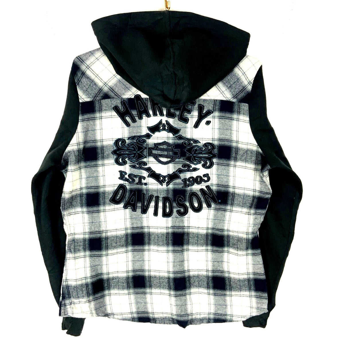Harley Davidson Snap Button Shirt Women39s Large Black Woven Plaid Hooded Nwt Graphic Tee – Bold Style · Perfect For Daily Wear