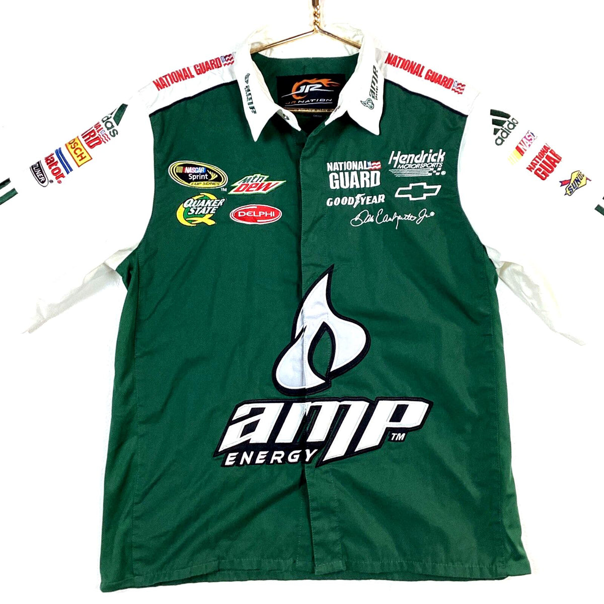 Dale Earnhardt Jr Nascar Racing Shirt Size Small Green Amp Energy Button Up Graphic Tee – Cozy Vibes · Trending Graphic Apparel