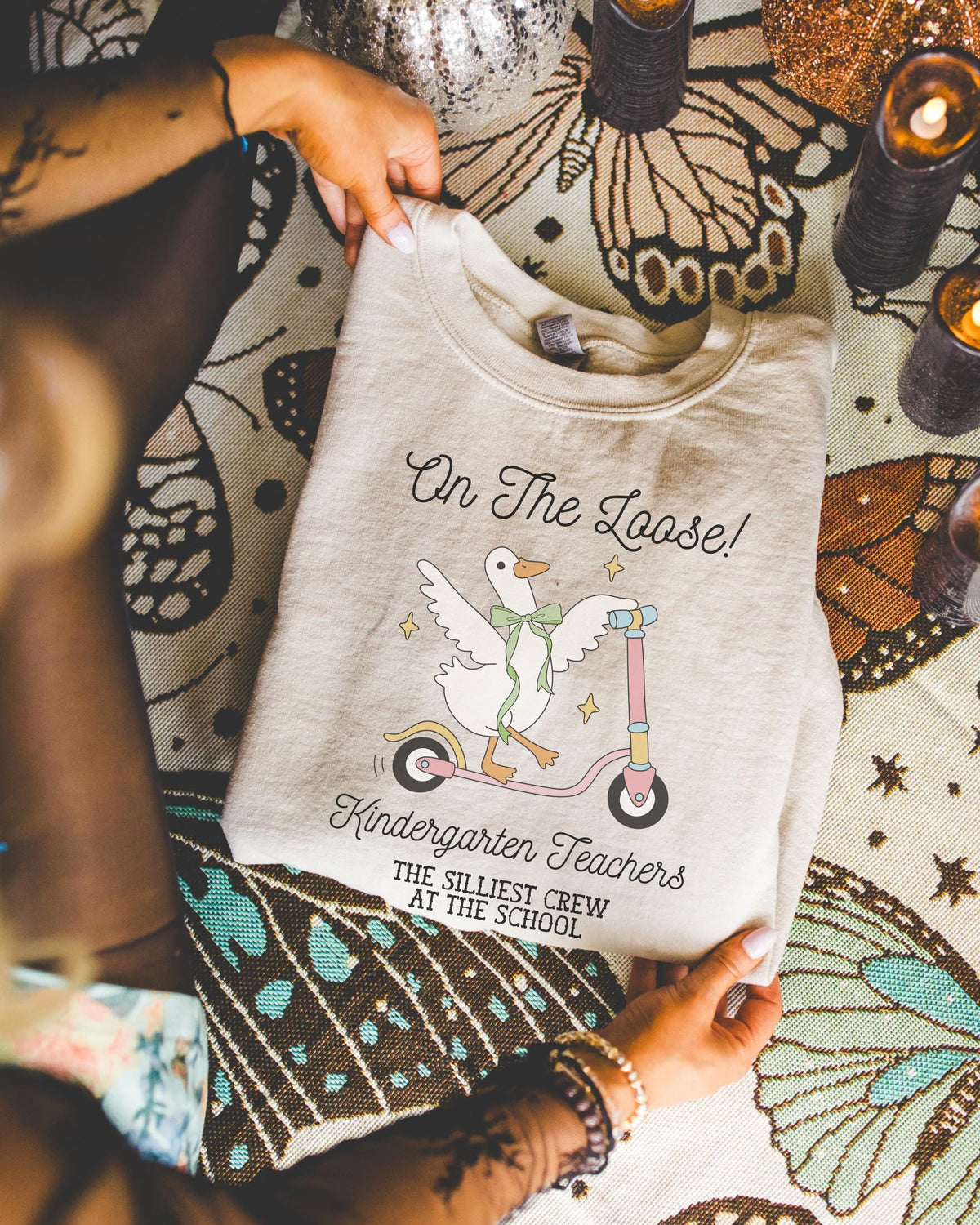 Kindergarten Teacher Sweatshirt for Back to School Matching Meet the Teacher Crewneck for First Day of School Silly Goose Animal Lover Tee Sweatshirt – Easygoing Wear · Must-Have Style