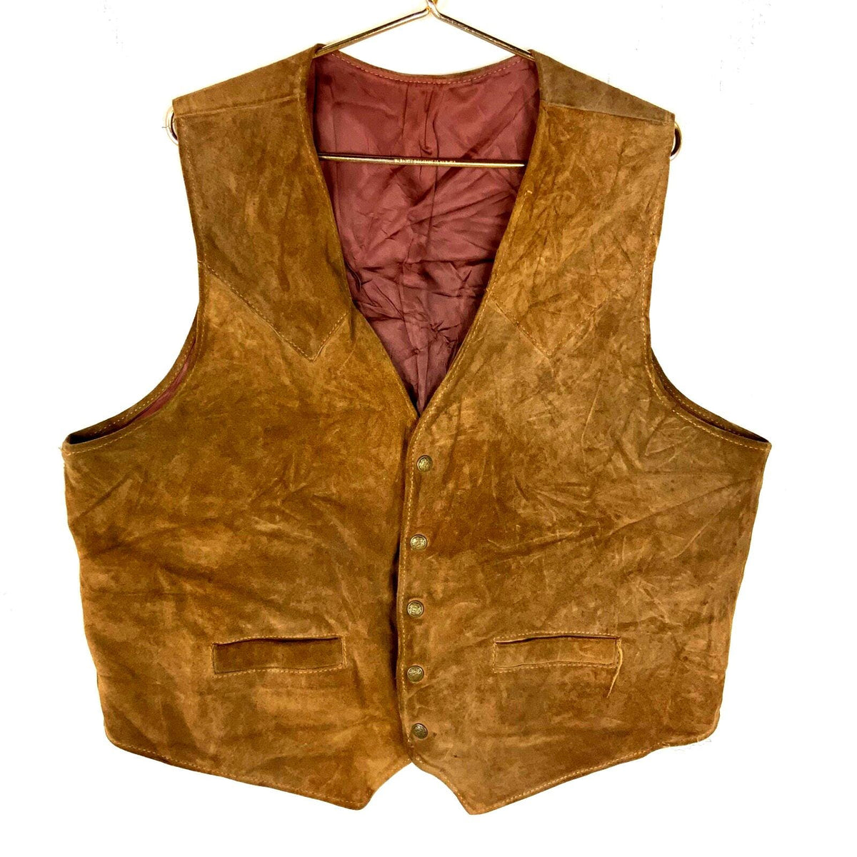 Vintage 1980s Suede Leather Vest XL Brown Snap Button Graphic Tee – Fan Favorite · Great Gift For Fans