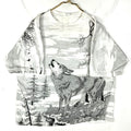 Vintage Howling Wolf TShirt XL White All Over Print 1992 Forest Wildlife 1990s Graphic Tee – Feel-Good Design · Must-Have Style