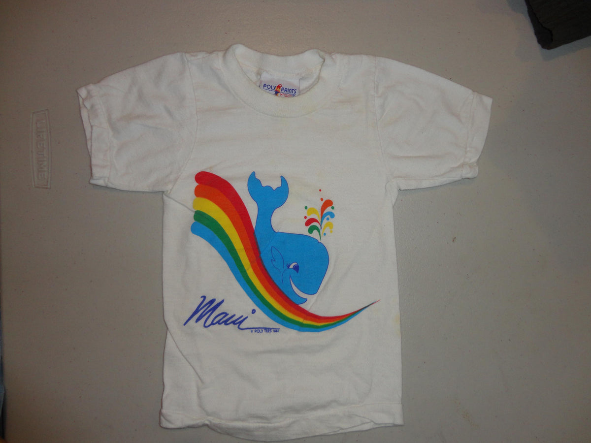 Vintage 8039s Maui Hawaii Poly Tees Whale Rainbow Baby toddler T Shirt XS Graphic Tee – Feel-Good Design · Perfect For Daily Wear