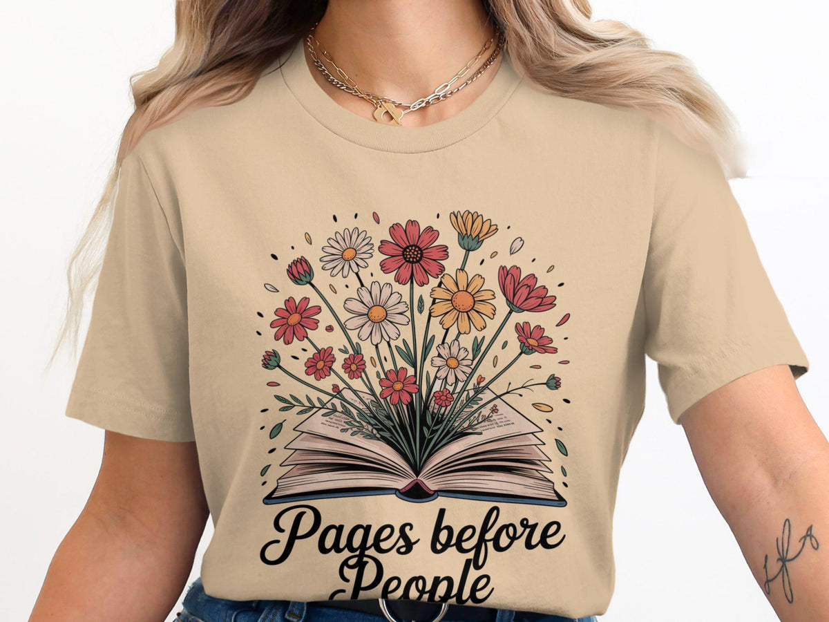 Pages Before People T Shirt Floral Book T Shirt Book Lover Gift Reader T Shirt Bookworm Shirt Funny Reading Shirt Graphic Tee – Feel-Good Design · High-Quality Print
