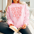Second Grade Crew Matching Teacher Sweatshirt with Messy Coquette Bow Colorful Second Grade Teacher Shirt Back to School Meet the Teacher Sweatshirt – Soft Feel · Trending Graphic Apparel