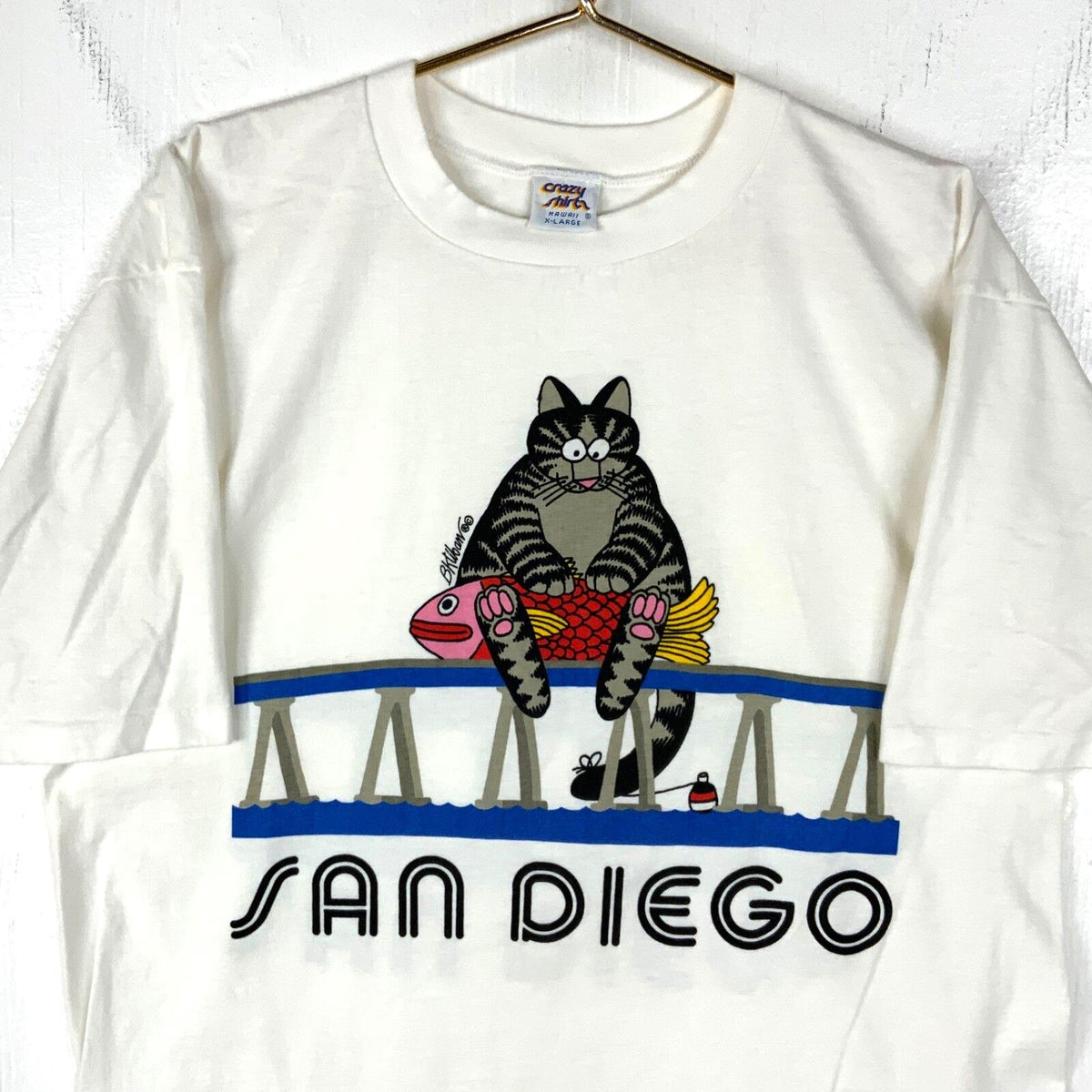 Vintage Cat Fish Crazy Shirts TShirt XL White Wildlife San Diego Usa 90s Graphic Tee – Feel-Good Design · Must-Have Style