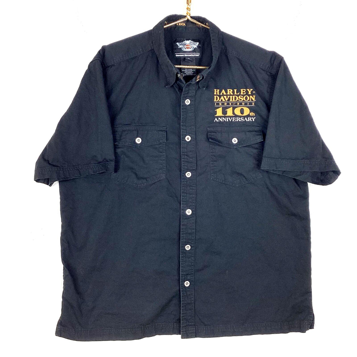 Harley Davidson Motorcycles Shirt Size XL Black Button Up 110th Anniversary Graphic Tee – Cozy Vibes · Perfect For Daily Wear