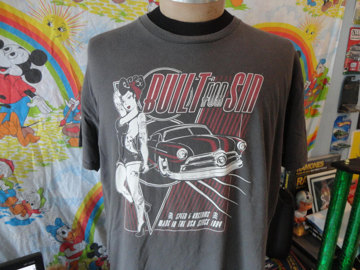 Built For Sin Rockabilly Hot Rod T Shirt Size XL Graphic Tee – Cozy Vibes · Perfect For Daily Wear