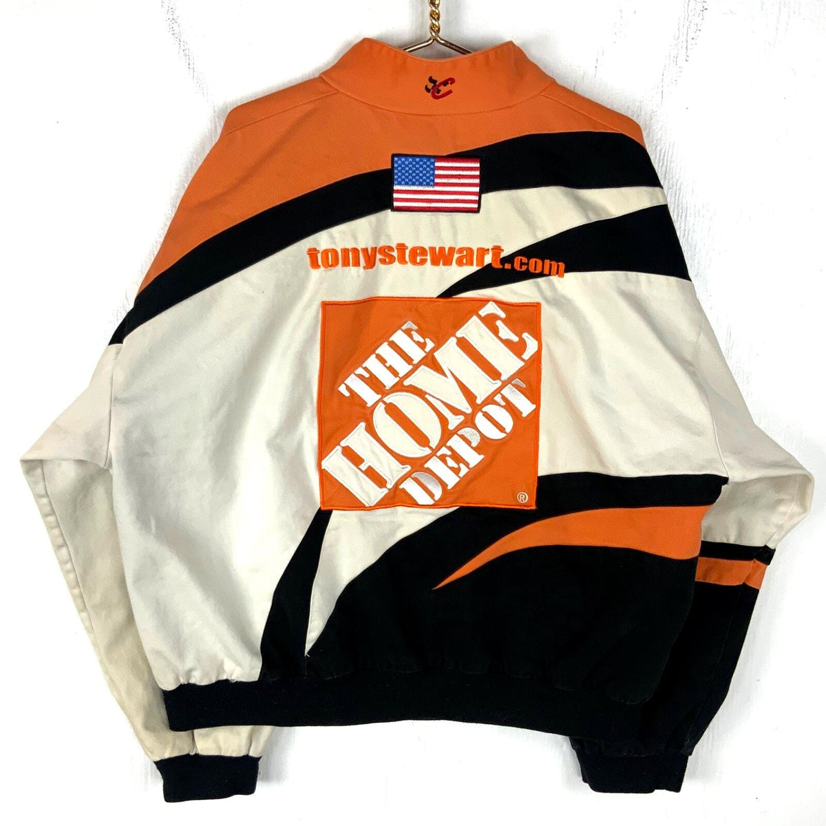 Vintage Nascar Bomber Jacket 3XL White Full Zip Tony Stewart Home Depot Graphic Tee – Feel-Good Design · Perfect For Daily Wear