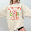 Second Grade Teacher Sweatshirt with Strawberries Second Grade is My Jam Matching Back to School Meet the Teacher Shirt 2nd Grade Crew Sweatshirt – Cozy Vibes · High-Quality Print