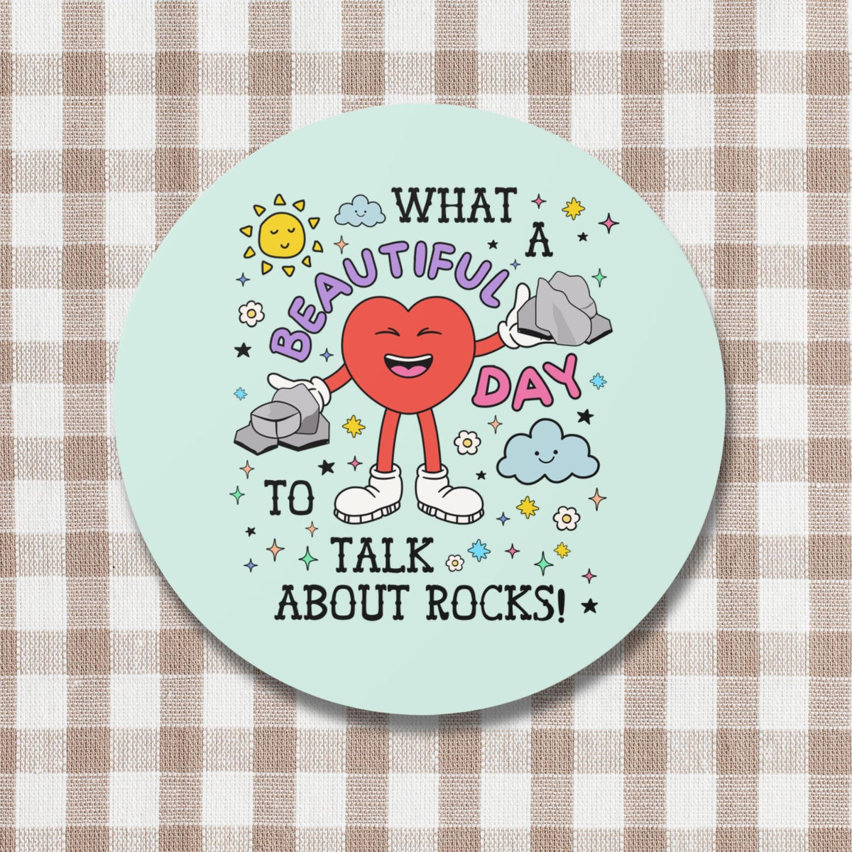 Geologist or Science Teacher Sticker for Physical or Earth Science Major Cute 90s Aesthetic Hiking Lover Gift for Friend Who Loves Rocks Graphic Tee – Aesthetic Look · Must-Have Style