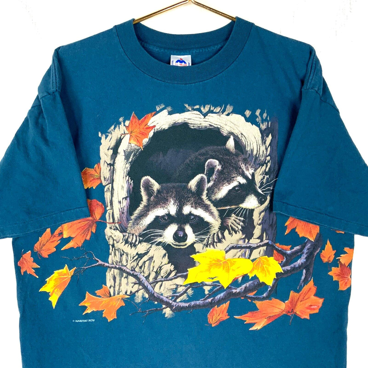 Vintage Raccoons TShirt XL Blue Made Usa Double Sided 1994 Floral Wildlife 90s Graphic Tee – Everyday Comfort · Must-Have Style