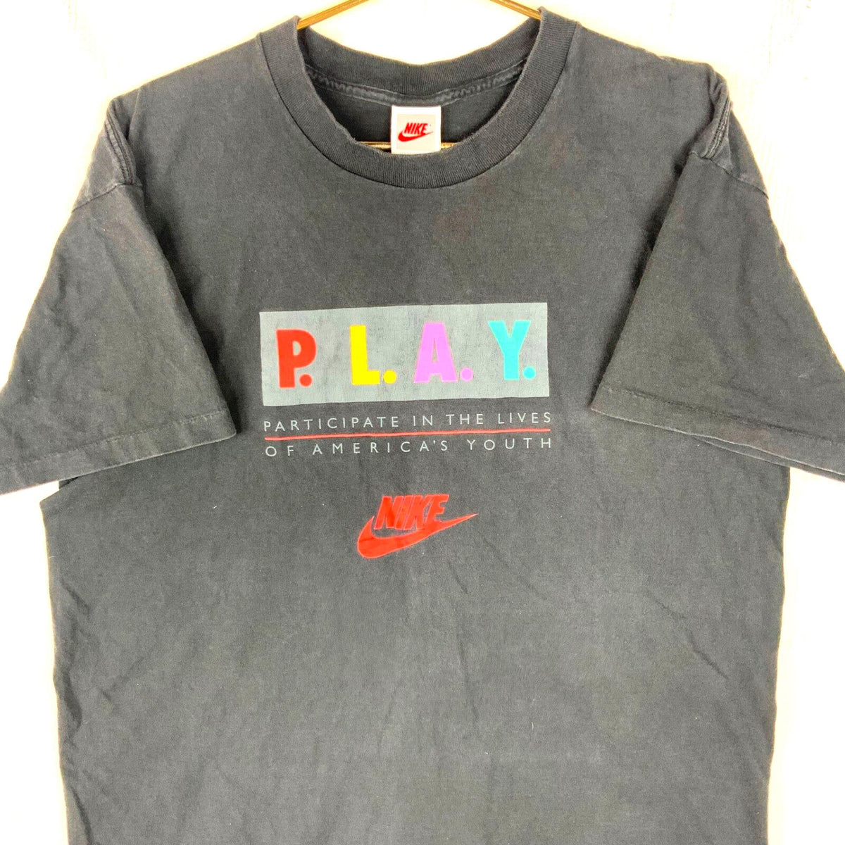 Vintage Nike Play TShirt 2XL Black Single Stitch Made In Usa 90s Graphic Tee – Aesthetic Look · High-Quality Print