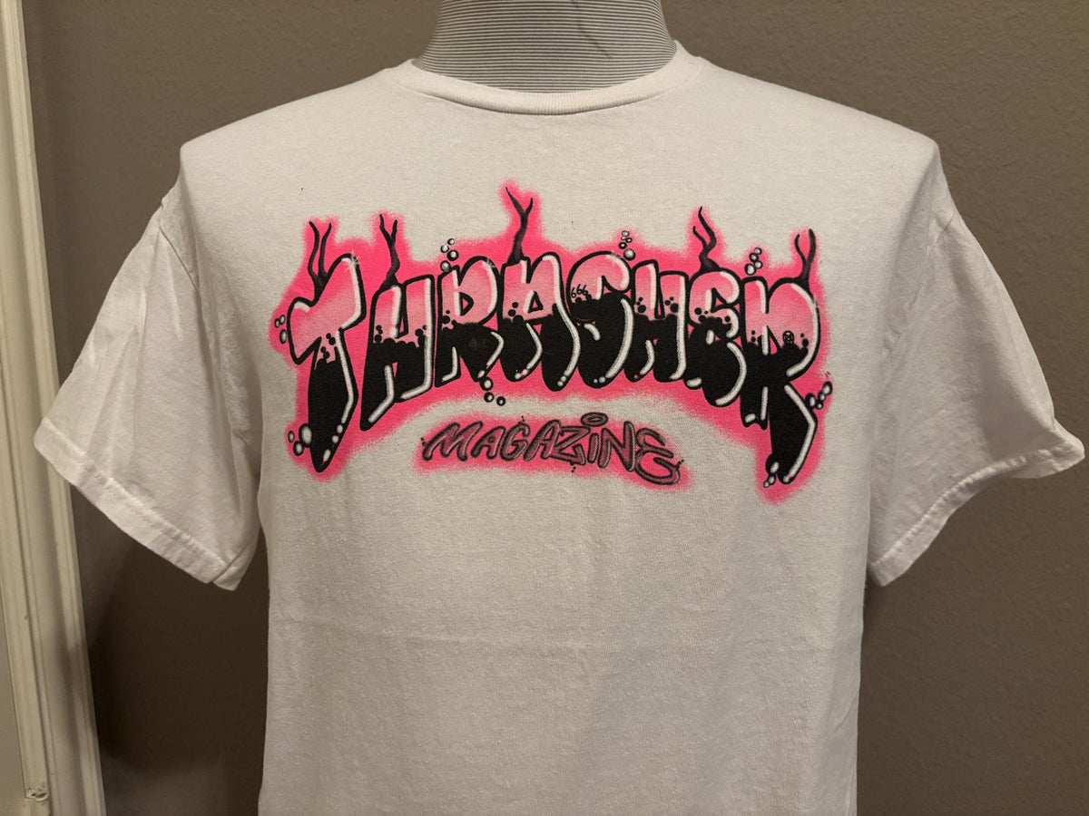 Vintage 200039s Thrasher Magazine Skate Brand Graffiti Tshirt M Graphic Tee – Easygoing Wear · Must-Have Style