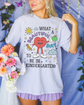 Colorful Kindergarten Teacher Tee Shirt with Stars Funny Saying Kindergarten Crew Tee First Day of School Back to School Meet the Teacher Graphic Tee – Premium Graphic · Top Pick For Any Outfit