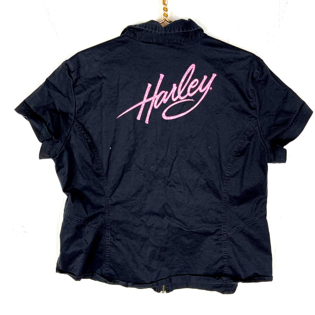Harley Davidson Motorcycles Shirt Women39s 2XL Black Full Zip Bedazzled Graphic Tee – Bold Style · Great Gift For Fans