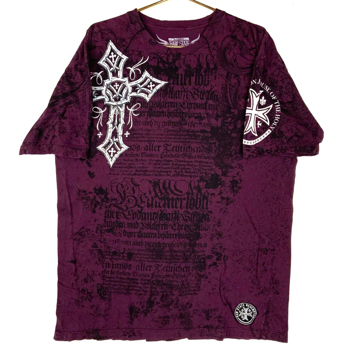 Y2K Raw State TShirt XL All Over Print Grunge Winged Crosses Saints Prayer Graphic Tee – Easygoing Wear · Must-Have Style